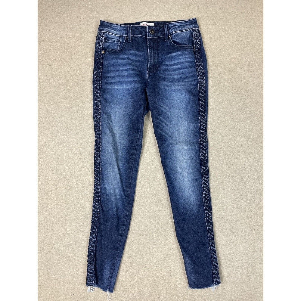 Driftwood Jeans Women 26 Blue Jackie Western Skinny Stretch Braided Design Adult
